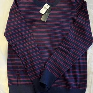 Banana Republic Striped Crewneck Sweater in Blue and Red